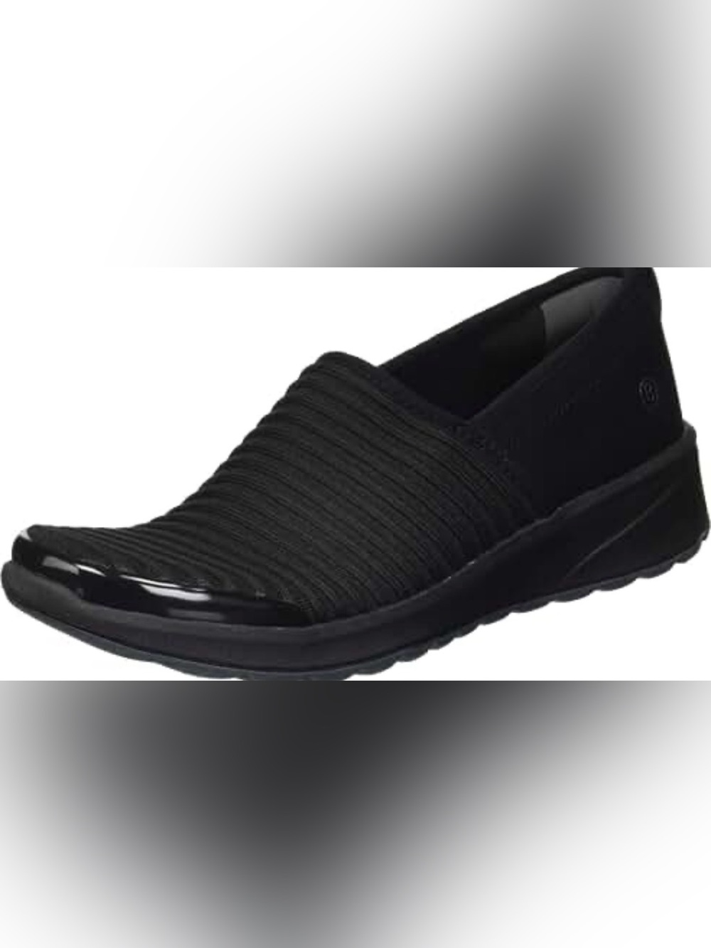 NEW IN BOX BZees Glee Slip-On Walking Shoes Black Ribbed Knit Women’s 8W /8 Wide